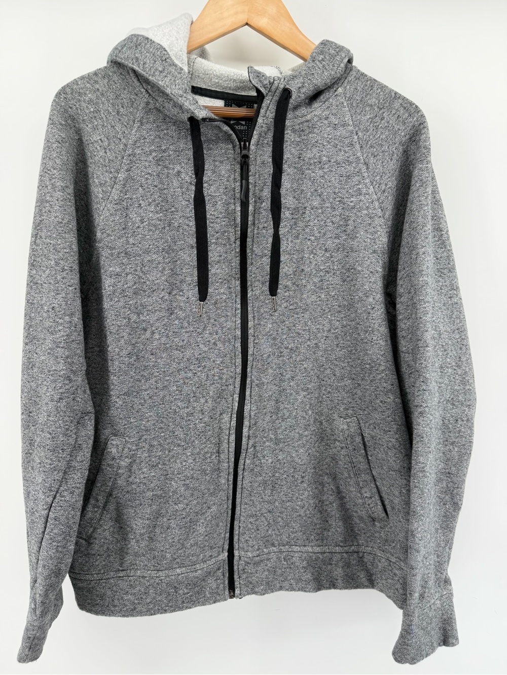 Kyodan Men's Gray Zip-Up Hoodie with Black Drawstrings Size L
